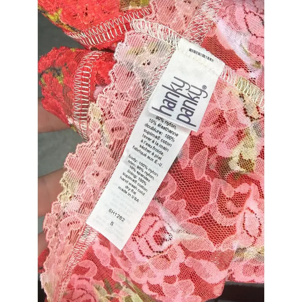 NWT Hanky Panky Strawberry Print Lace Boyshort Panties Size S